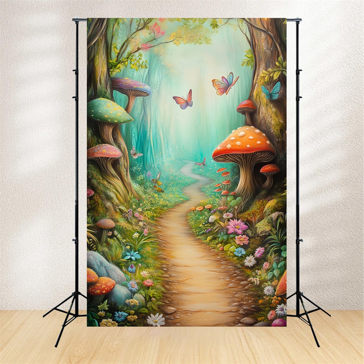 Fairy Forest Backdrop Butterfly Trail Mushroom Backdrop UK MRR7-110