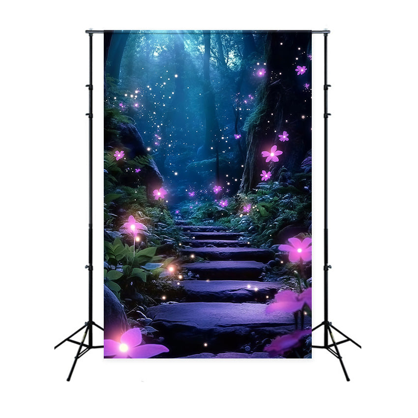Enchanted Forest Backdrops Dreamy Bloom Steps Backdrop UK MRR7-111
