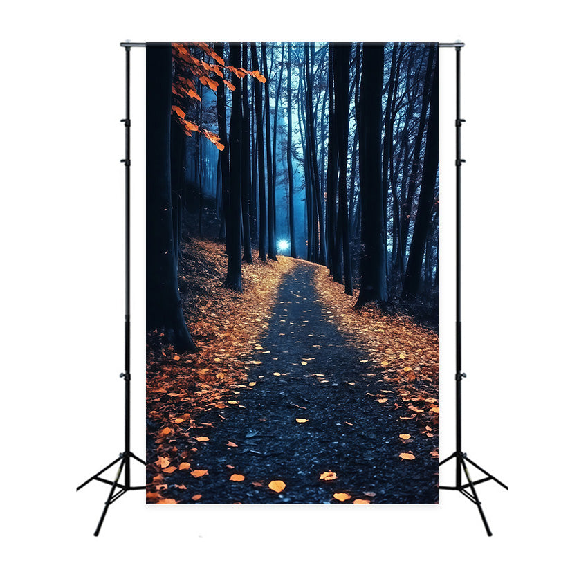 Night Forest Backdrop Golden Leaf Twilight Backdrop UK MRR7-113