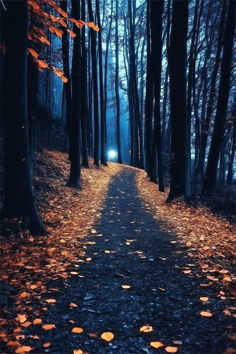 Night Forest Backdrop Golden Leaf Twilight Backdrop UK MRR7-113