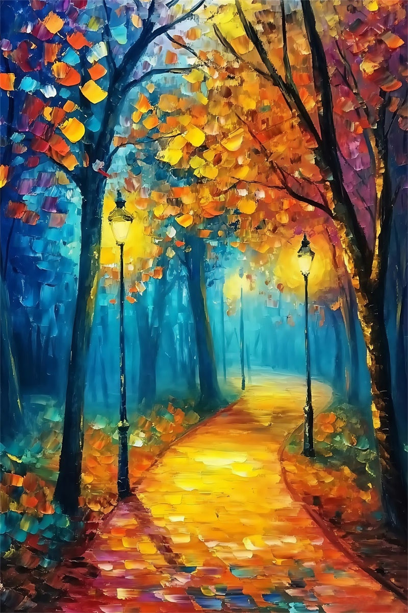 Forest Photo Backdrop Oilpaint Sunset Forest Backdrop UK MRR7-114