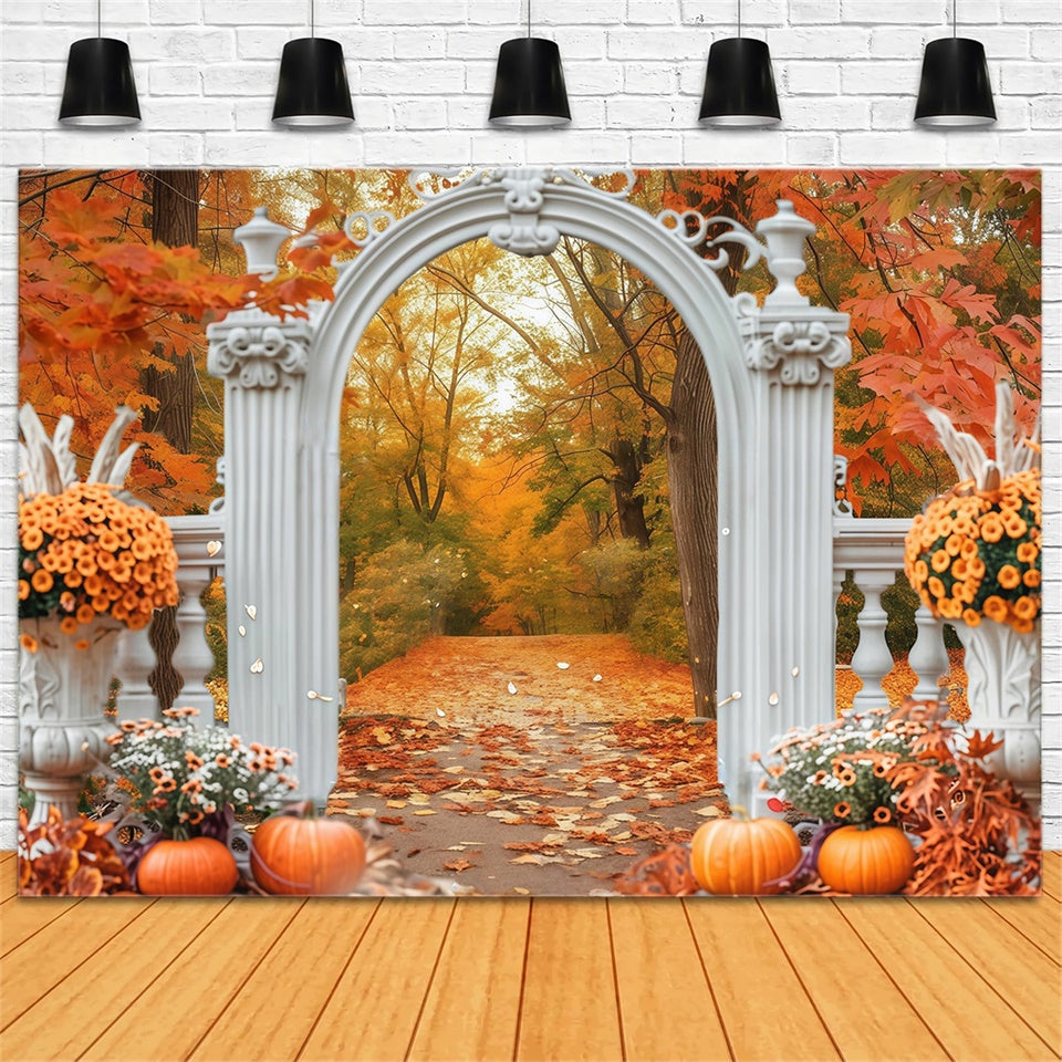 Autumn Leaves Backdrop Archway Forest Trail Backdrop UK MRR7-140