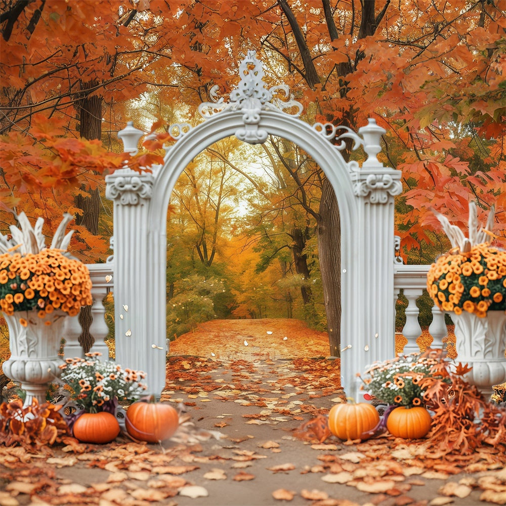Autumn Leaves Backdrop Archway Forest Trail Backdrop UK MRR7-140