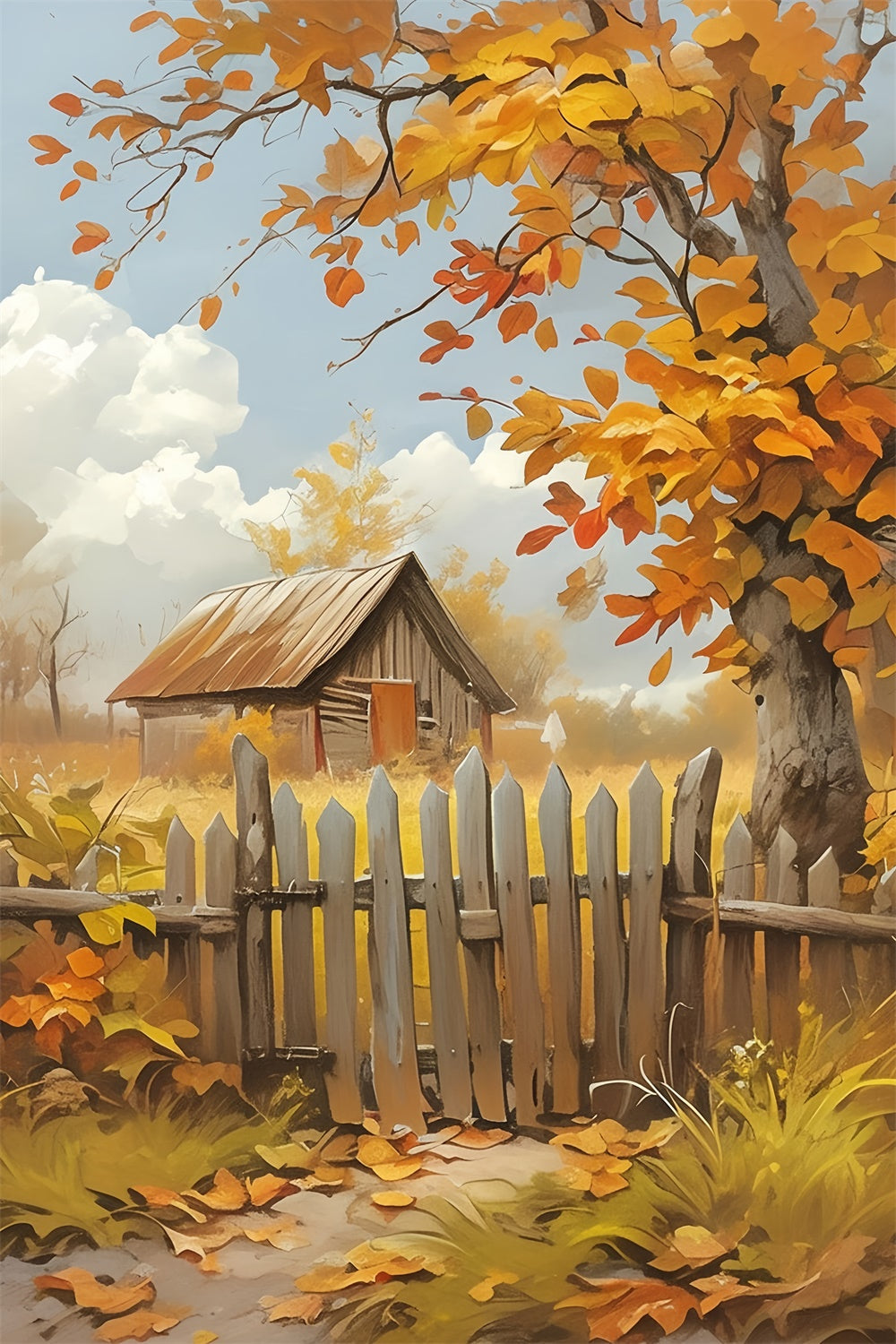 Fall Photoshoot Backdrop Breeze Cottage Dream Backdrop UK MRR7-141