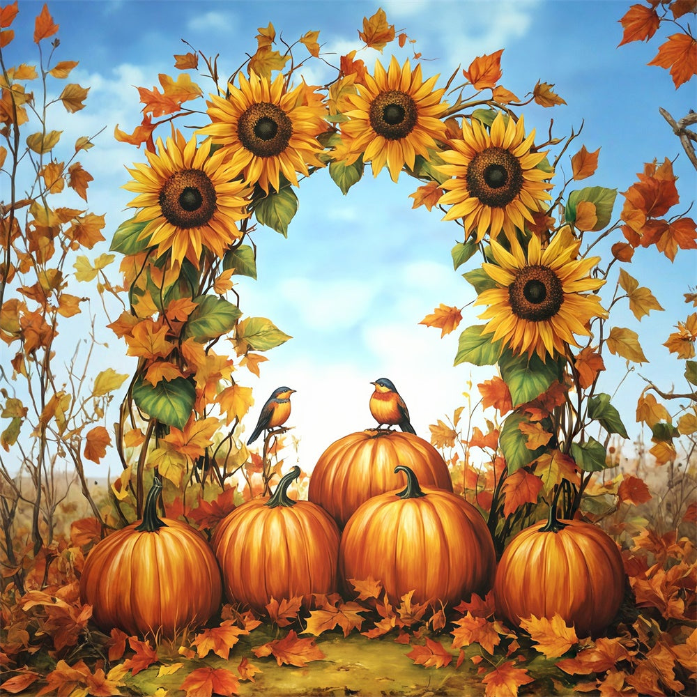 Fall Photography Backdrops Pumpkin Arch Delight Backdrop UK MRR7-145