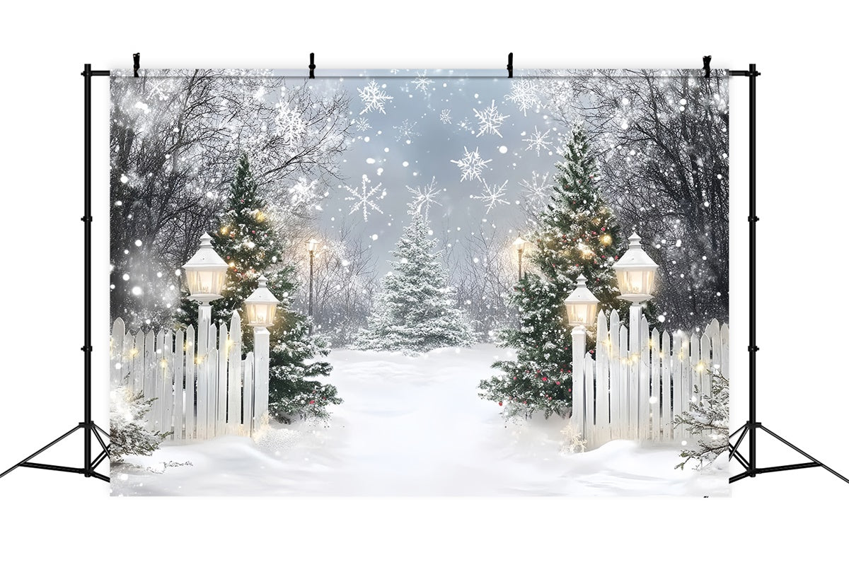 Snowflake Backdrop Sparkle Pine Welcome Backdrop UK MRR7-155