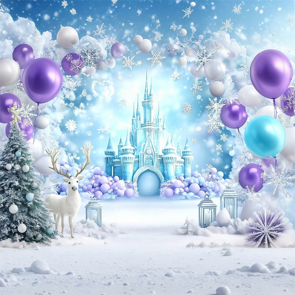 Winter Photo Backdrop Ice Castle Balloon Backdrop UK MRR7-167