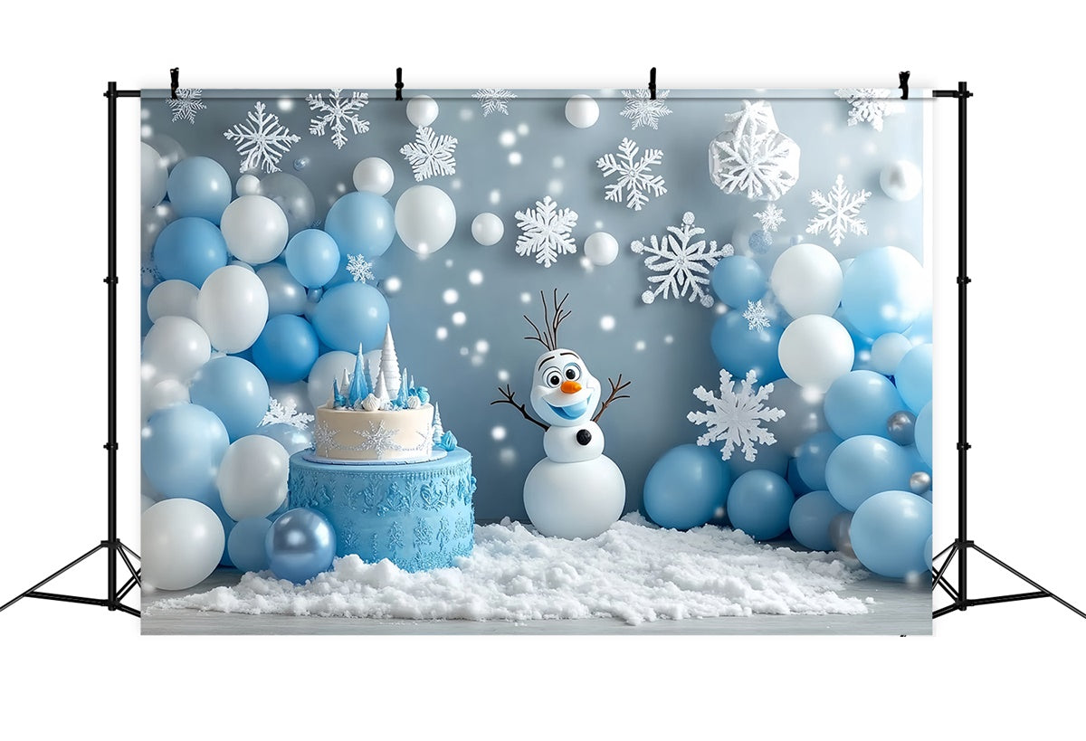 Winter Photo Backdrop Snowman Birthday Fun Backdrop UK MRR7-169