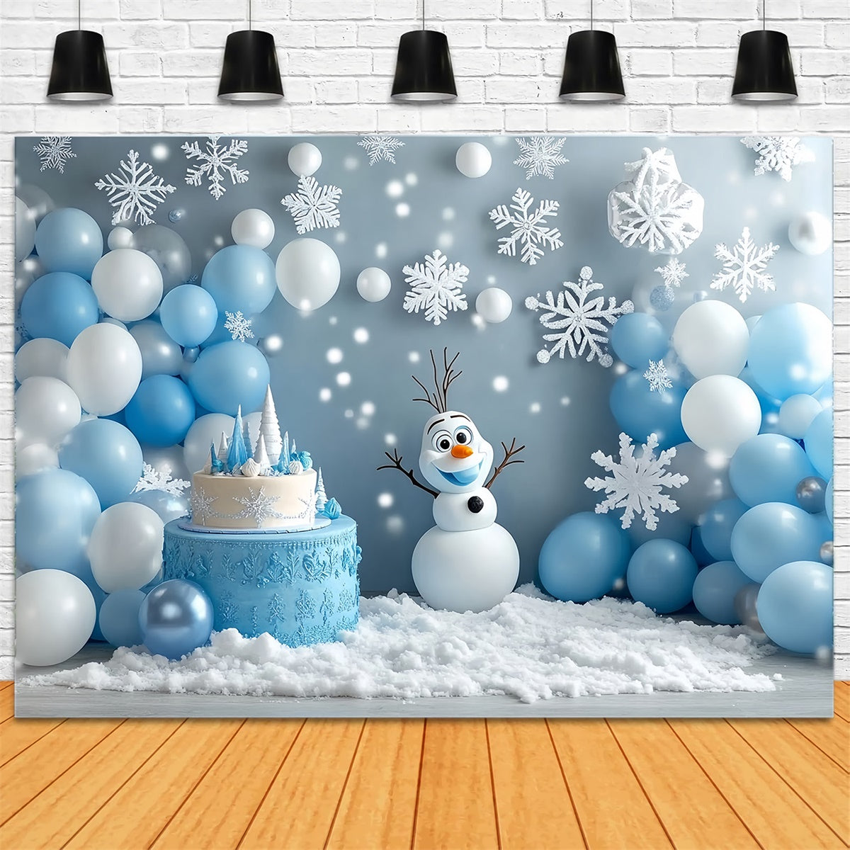 Winter Photo Backdrop Snowman Birthday Fun Backdrop UK MRR7-169