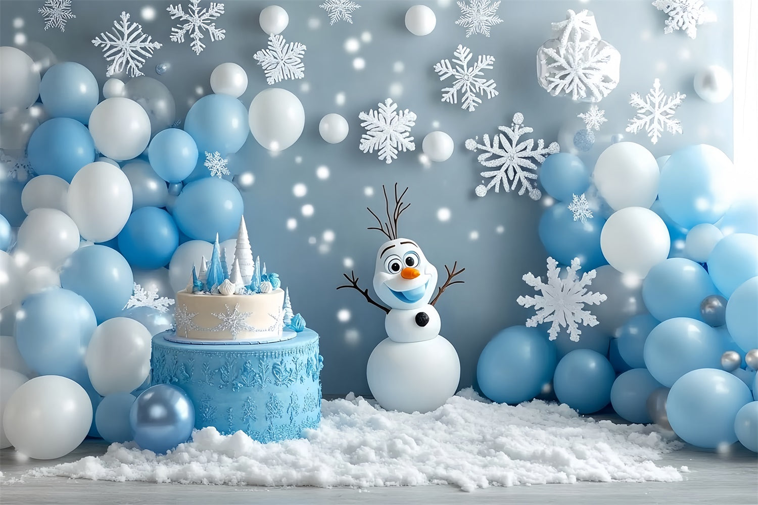 Winter Photo Backdrop Snowman Birthday Fun Backdrop UK MRR7-169