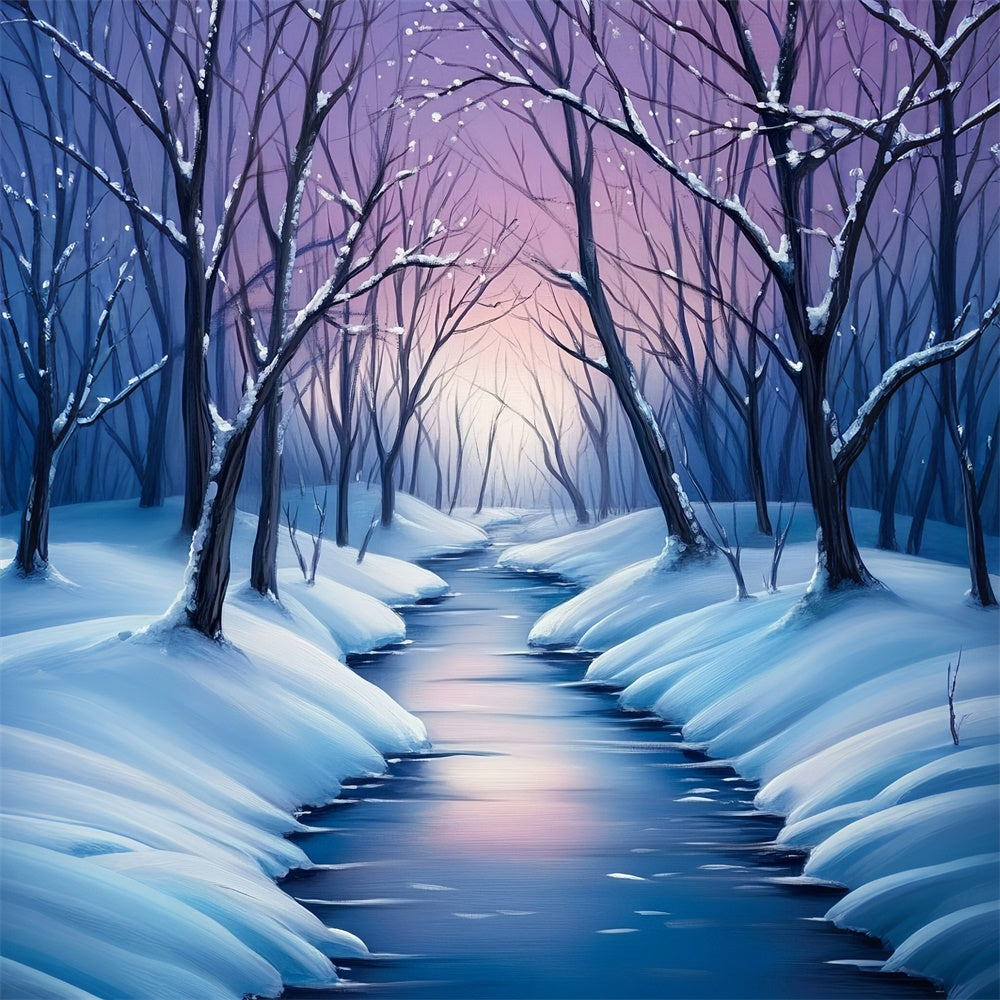 Winter Forest Backdrop Ice River Dream Backdrop UK MRR7-177