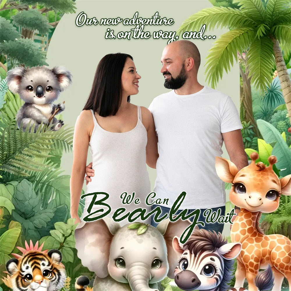 Custom Baby Shower Backdrop Cute Safari Adventure Backdrop UK MRR7-18