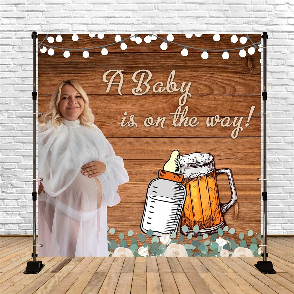 Baby Shower Backdrop Ideas Rustic Beer Bloom Custom Backdrop UK MRR7-19