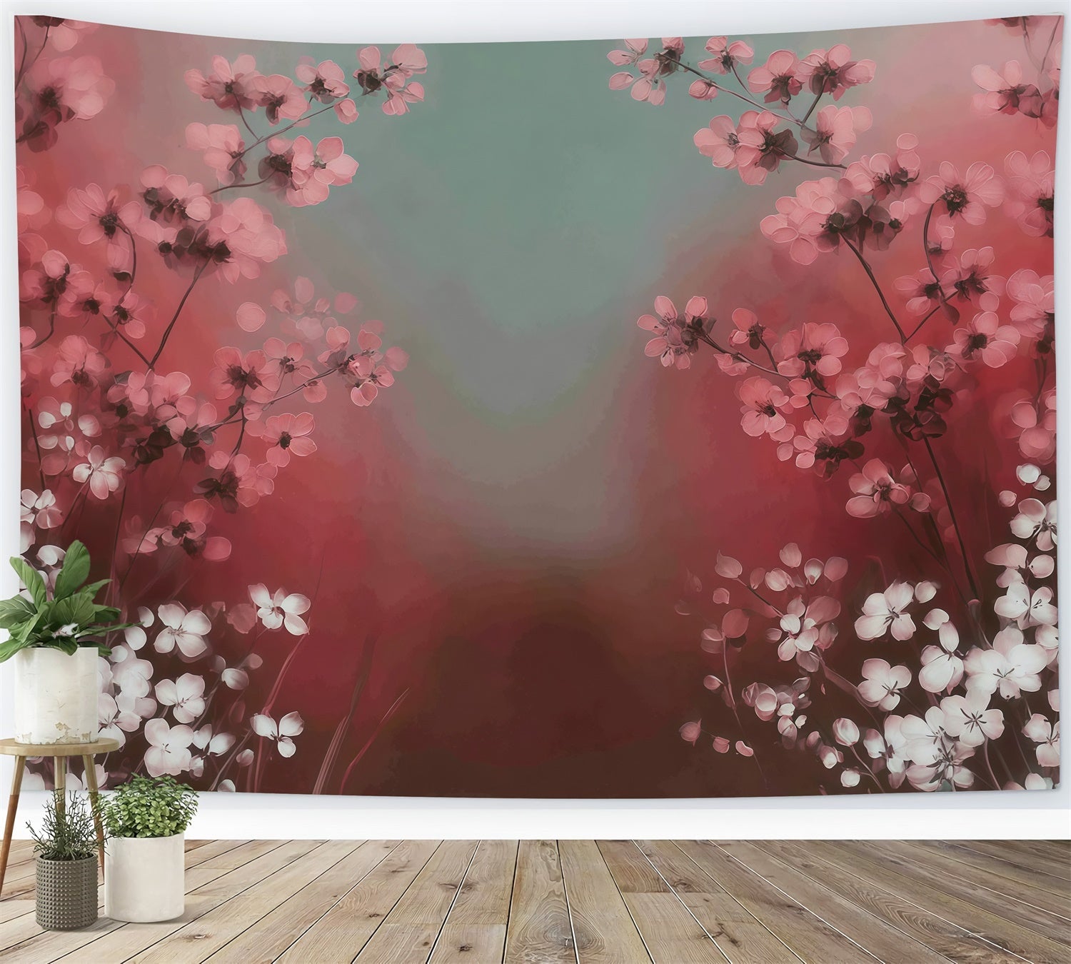 Painting Backdrop Watercolor Pink Bloom Video Backdrop UK MRR7-190