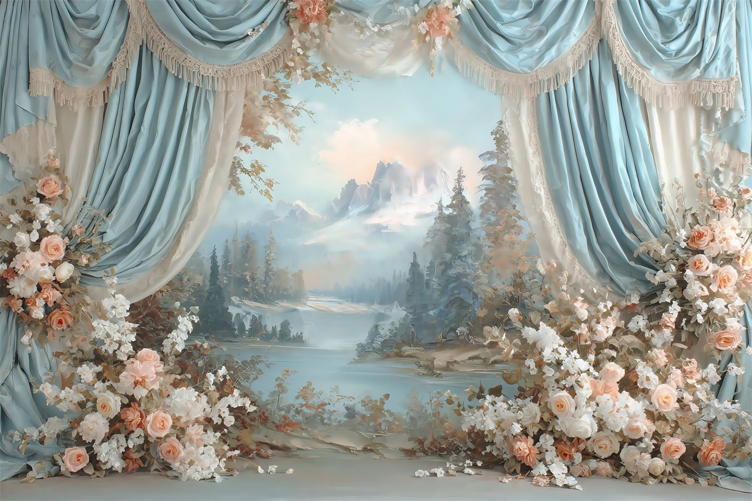 Beautiful Backdrop Draped Garden Vista Fine Art Backdrop UK MRR7-192