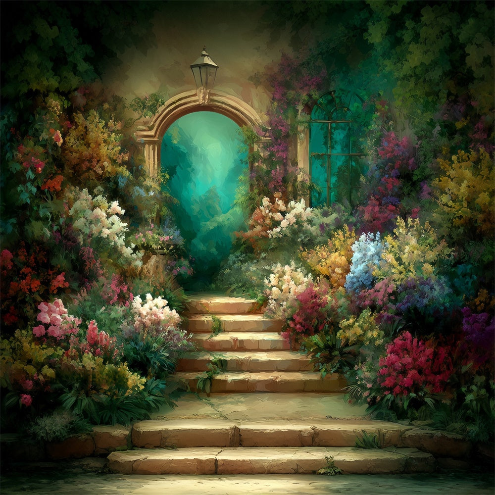 Artistic Backdrop Hidden Courtyard Bloom Beautiful Backdrop UK MRR7-194