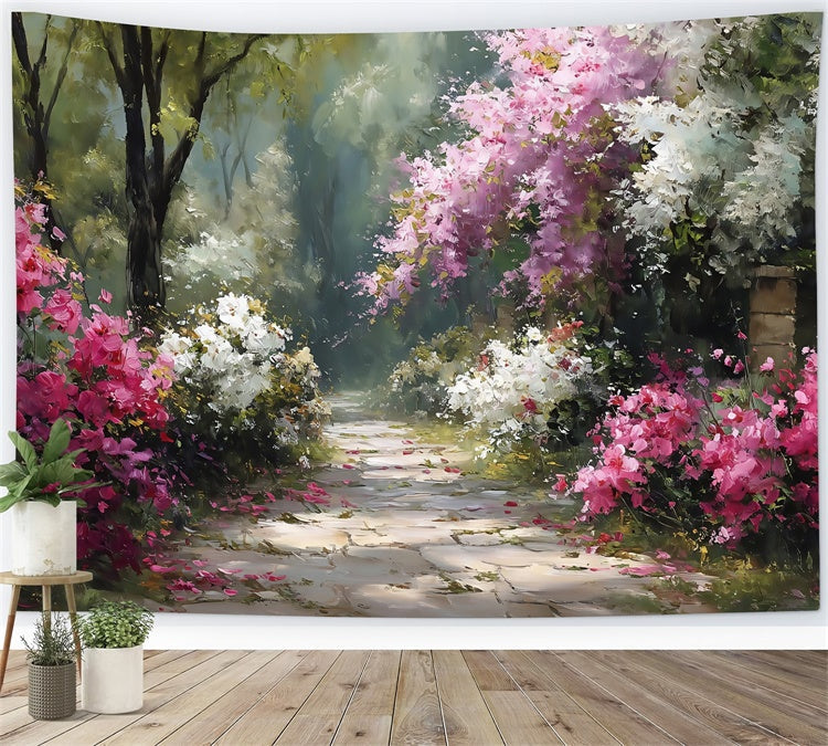 Fine Art Photography Backdrops Garden Stone Path Backdrop UK MRR7-197
