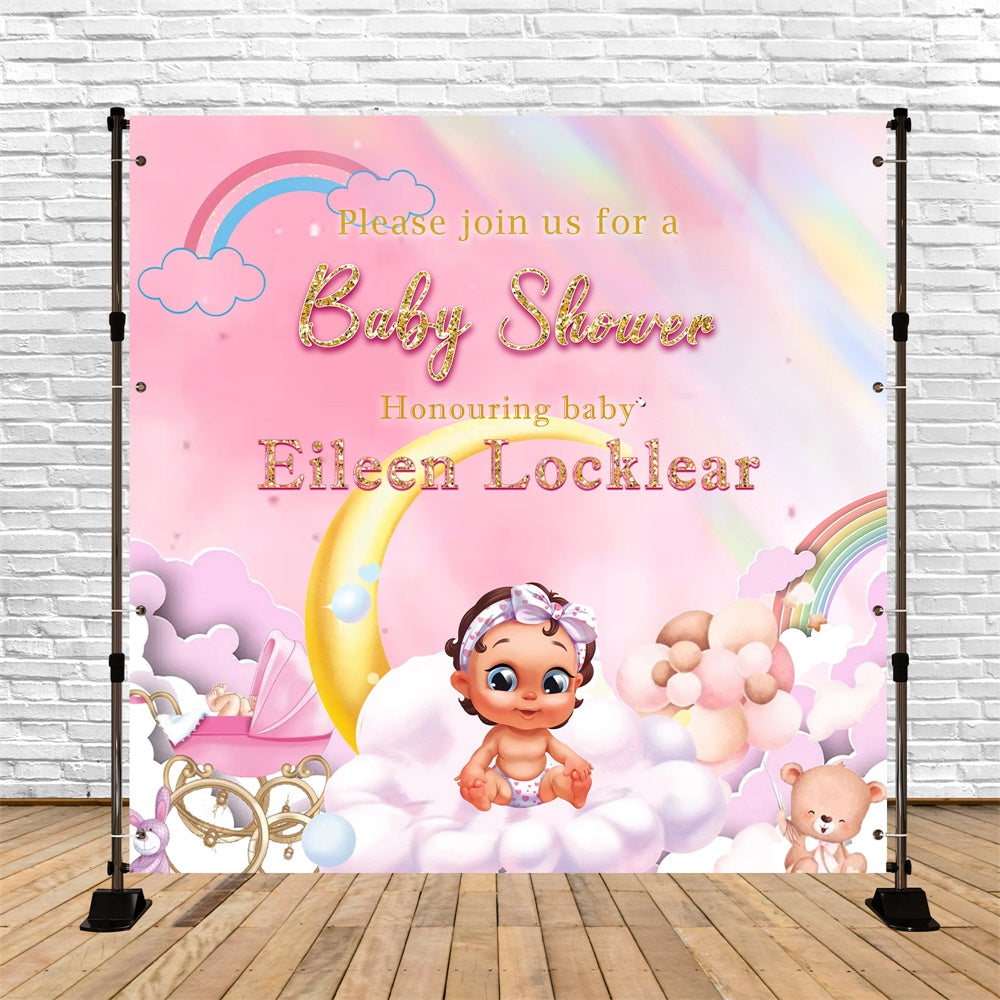 Baby Shower Backdrops Blush Wonderland Personalized Backdrop UK MRR7-2