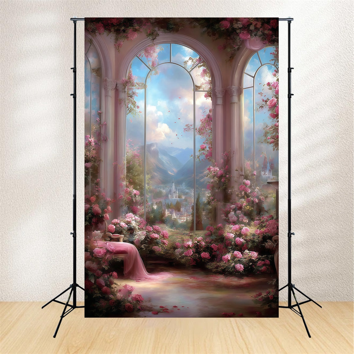 Beautiful Backdrop Blushing Fantasy Castle Artistic Backdrops UK MRR7-203