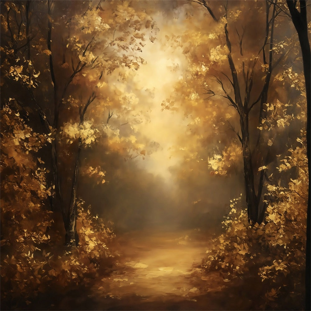 Oil Painting Photography Backdrop Amber Forest Glow Backdrop UK MRR7-210
