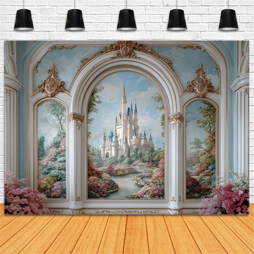 Vintage Backdrops Magical Palace View Wall Backdrop UK MRR7-228