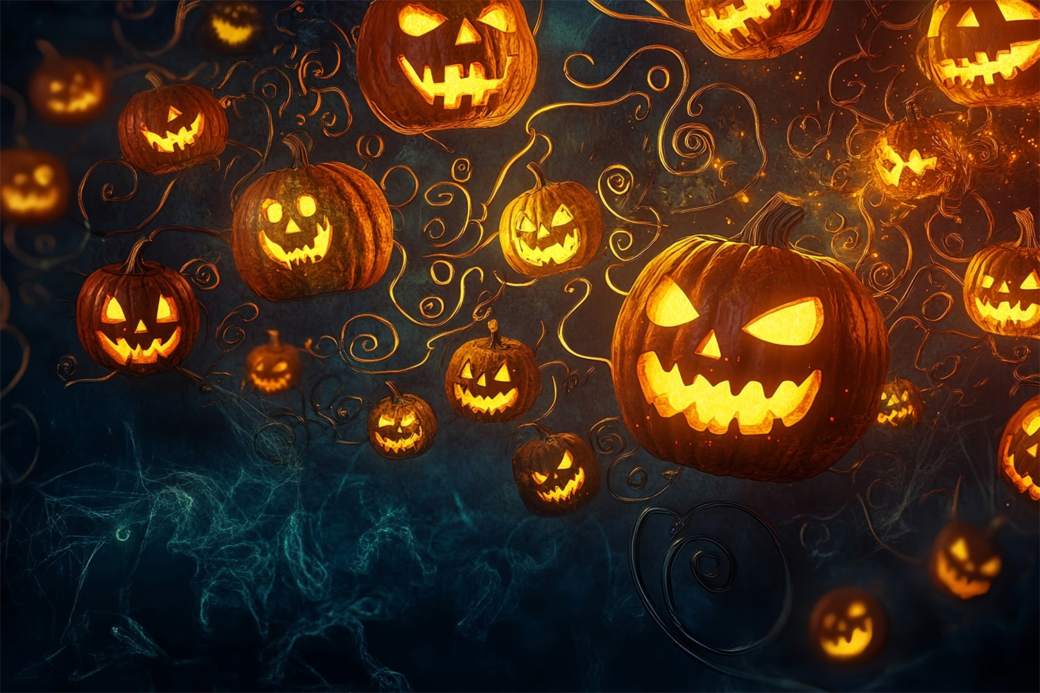 Halloween Backdrops Floating Pumpkin Frenzy Backdrop UK MRR7-23