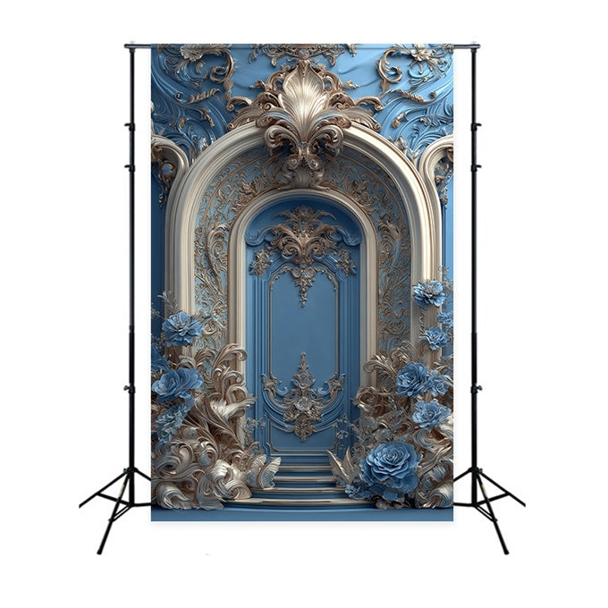 Vintage Backdrop Sapphire Garden Wall Rococo Backdrop UK MRR7-237
