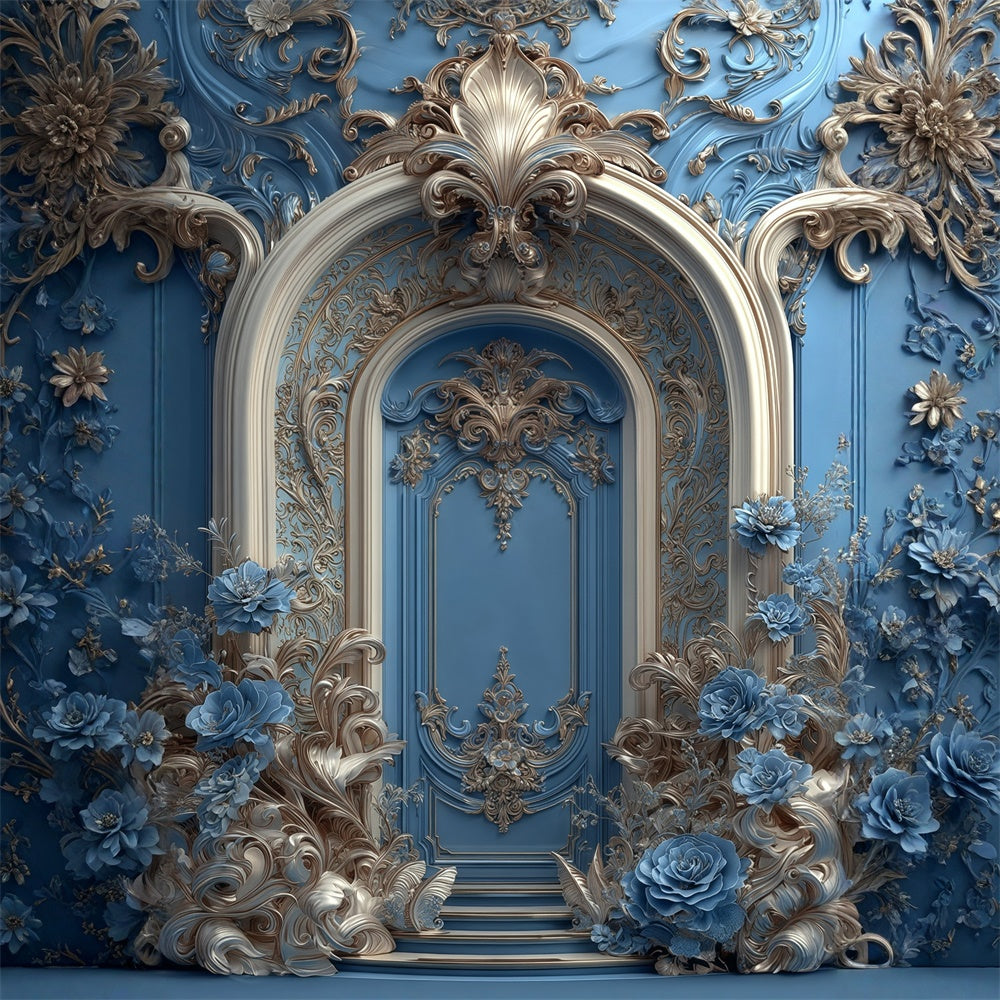 Vintage Backdrop Sapphire Garden Wall Rococo Backdrop UK MRR7-237