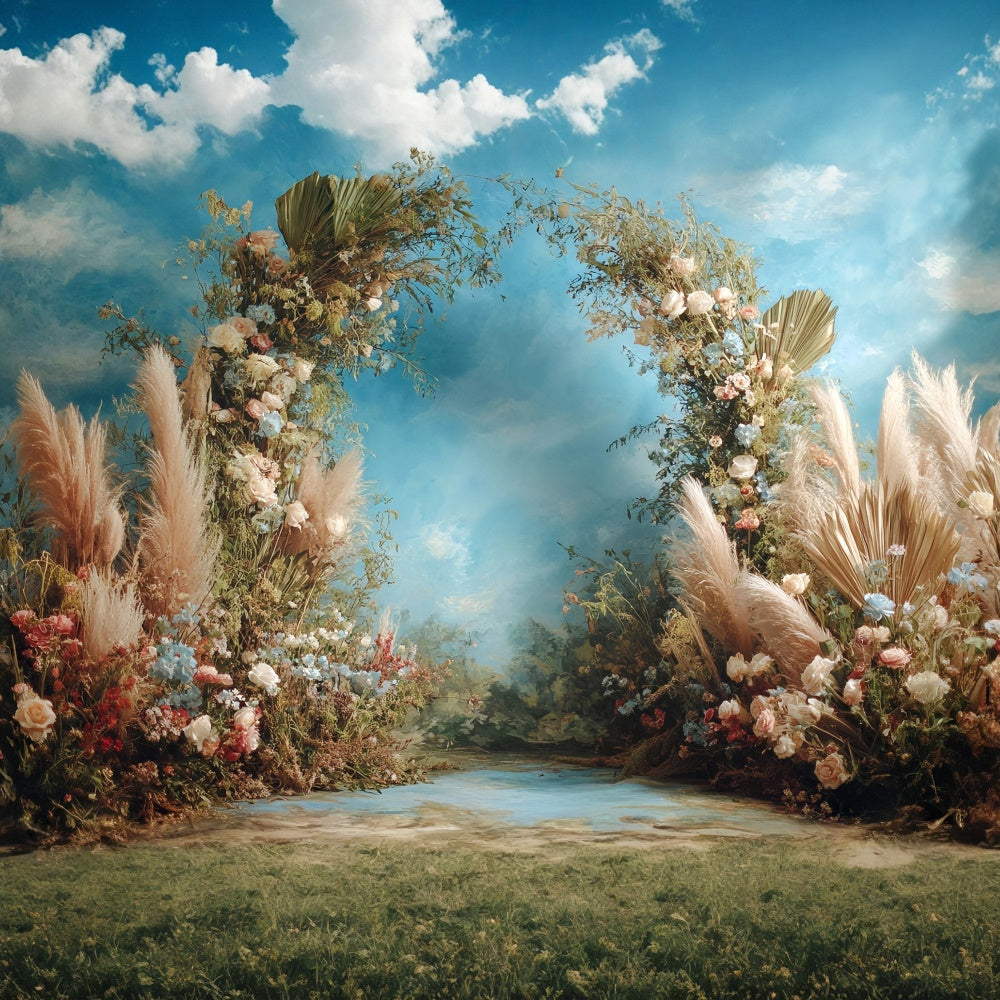 Bohemian Photo Backdrop Sky Archway Garden Backdrop UK MRR7-241