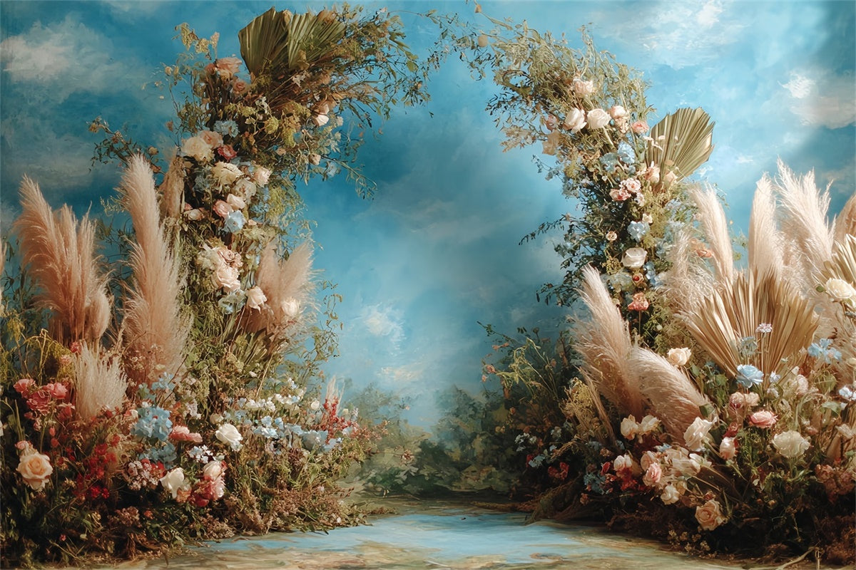 Bohemian Photo Backdrop Sky Archway Garden Backdrop UK MRR7-241