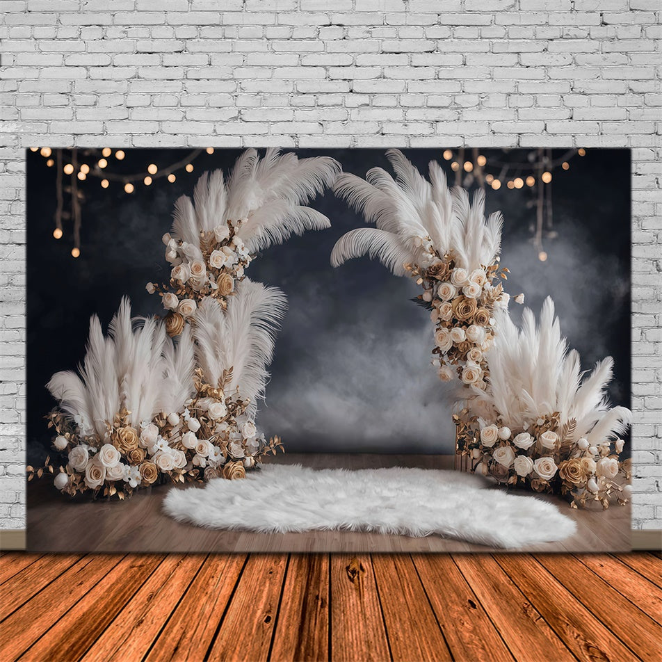 Boho Photo Backdrop Rustic Glam Lighted Backdrop UK MRR7-247
