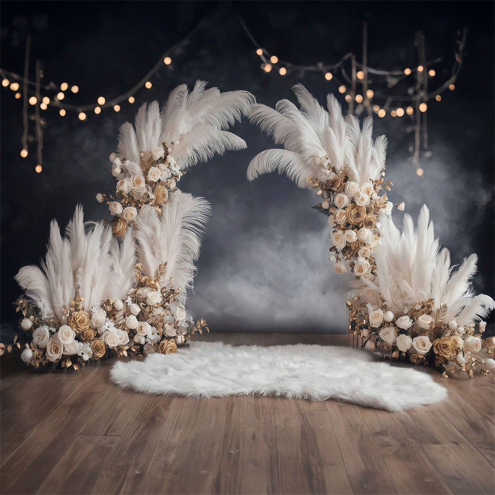 Boho Photo Backdrop Rustic Glam Lighted Backdrop UK MRR7-247