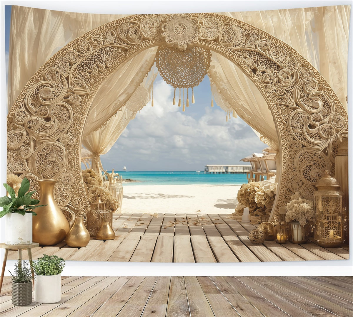 Boho Backdrop Coastal Dream Beach Arch Backdrop UK MRR7-248