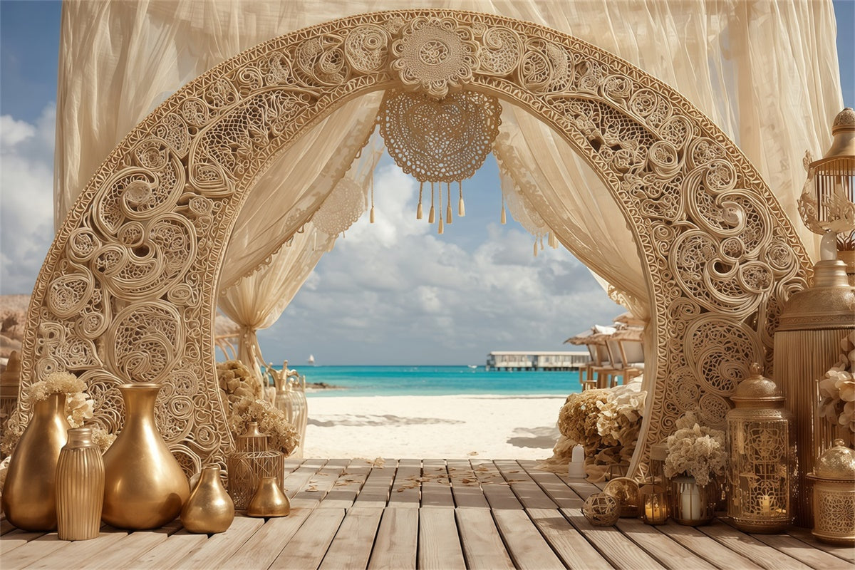 Boho Backdrop Coastal Dream Beach Arch Backdrop UK MRR7-248