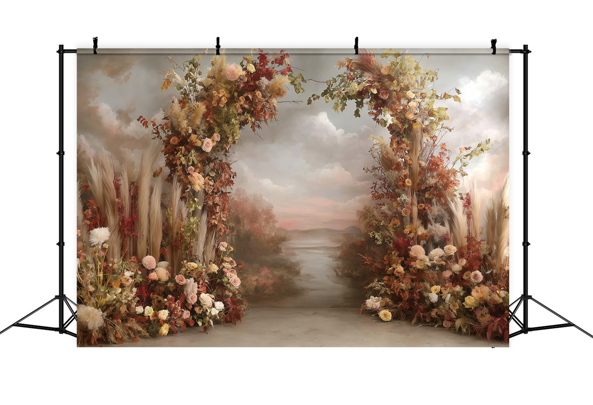 Bohemian Style Backdrop Dusk Meadow Archway Backdrop UK MRR7-252