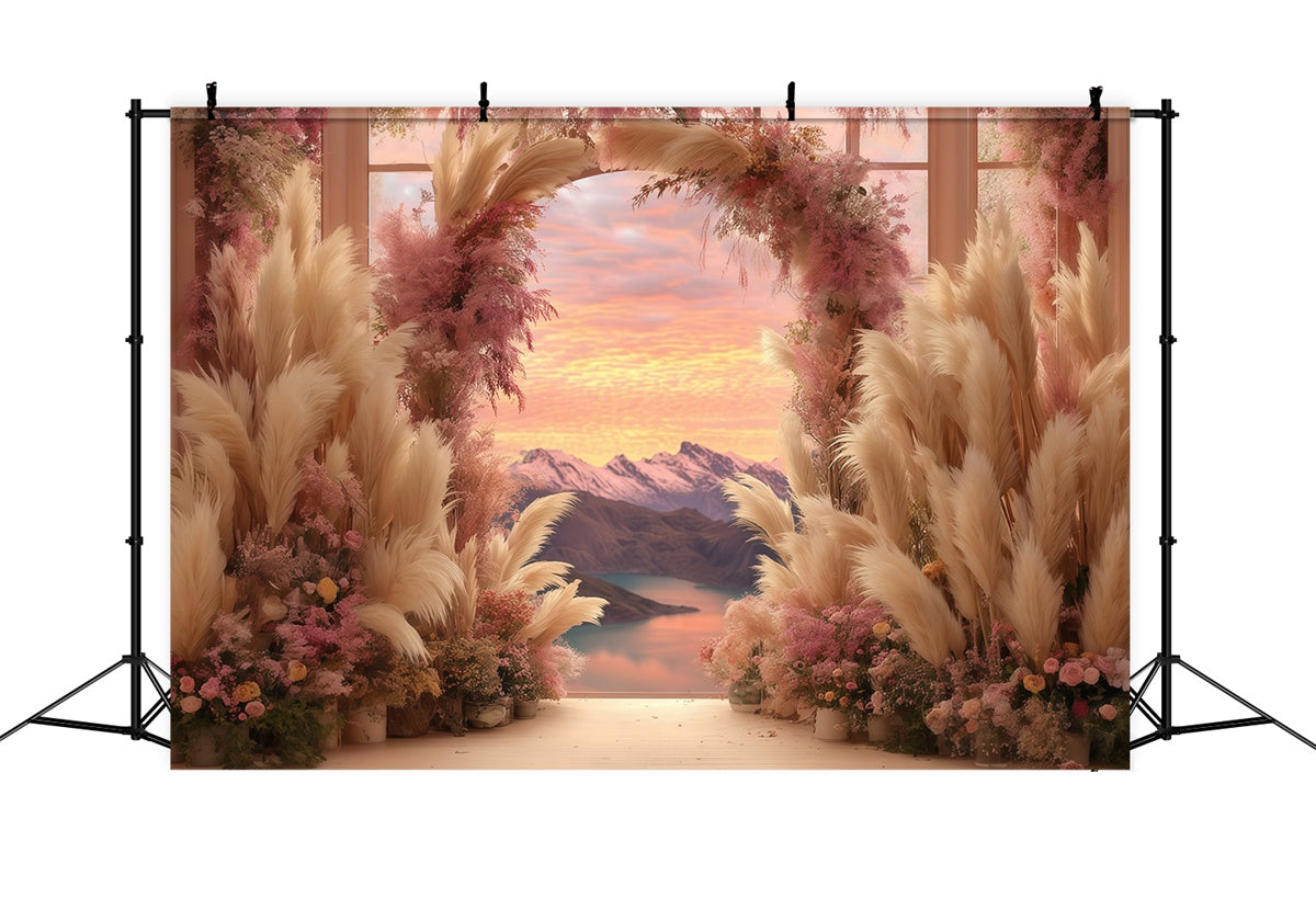 Bohemian Style Backdrop Sunset Mountain View Backdrop UK MRR7-260
