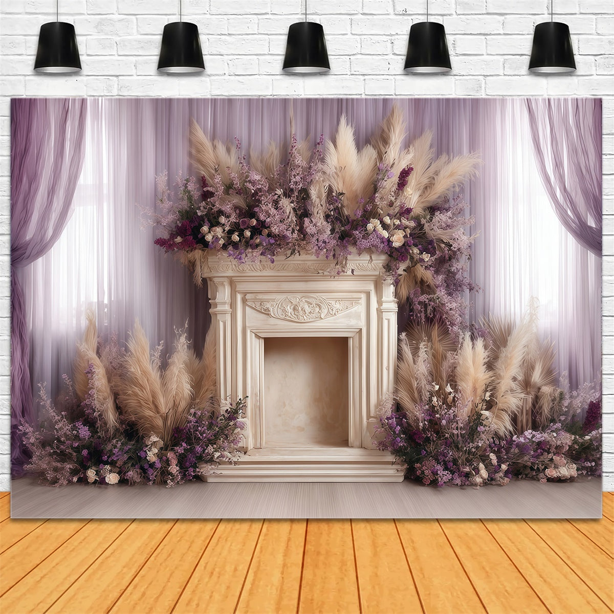 Bohemian Backdrops Bloom Fireplace Grace Backdrop UK MRR7-270