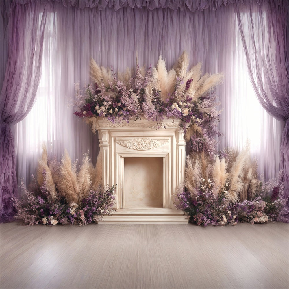 Bohemian Backdrops Bloom Fireplace Grace Backdrop UK MRR7-270