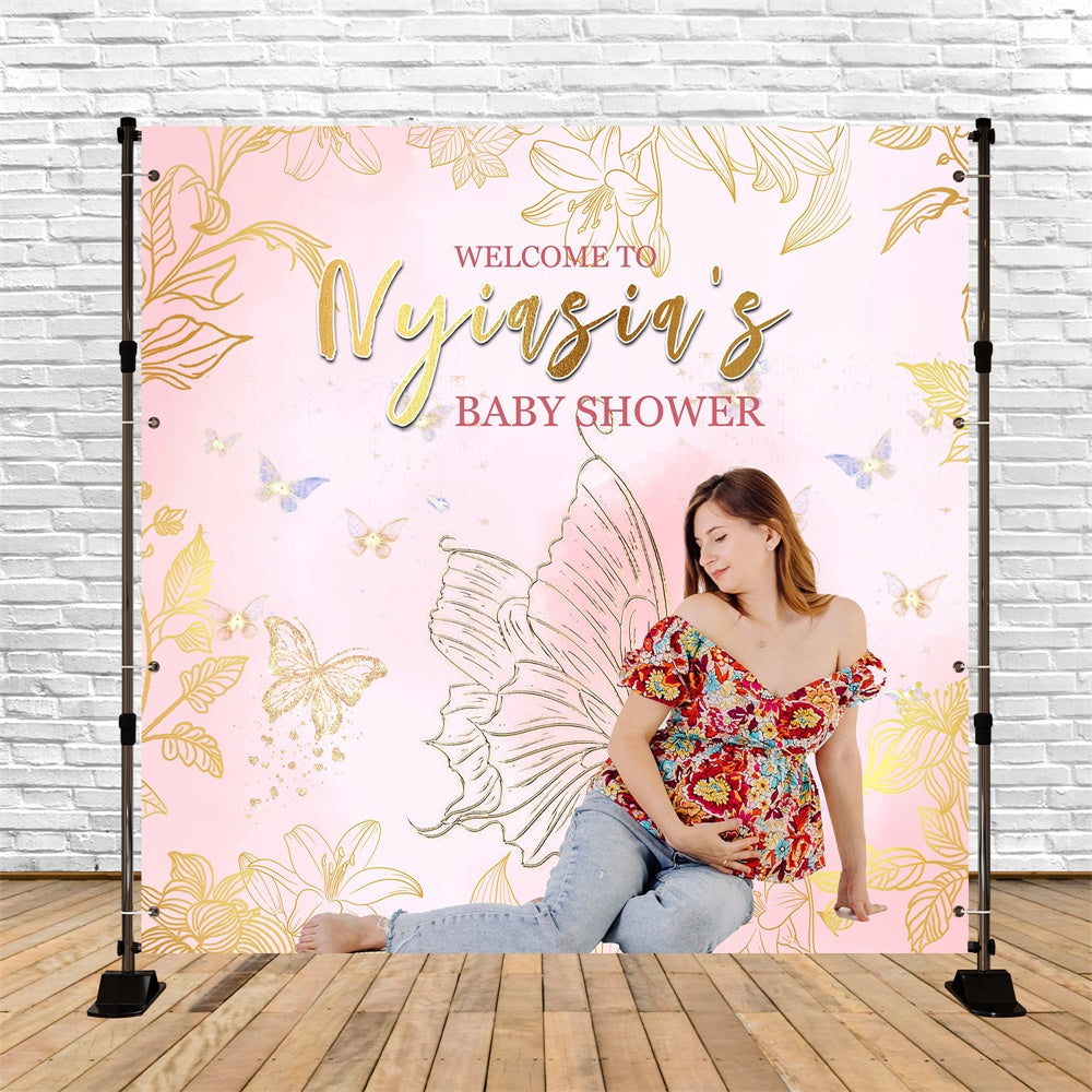 Baby Shower Photo Backdrop Butterfly Bloom Custom Backdrop UK MRR7-3