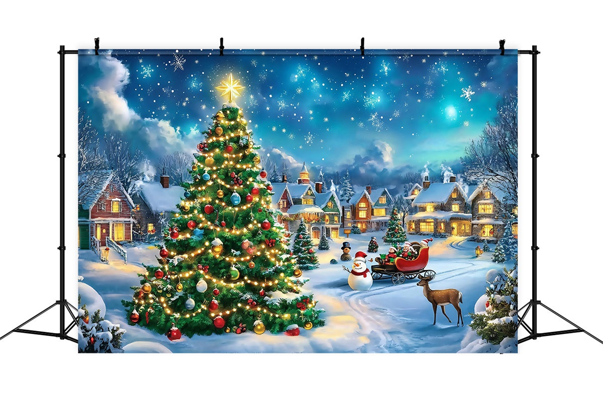 Christmas Village Backdrop Classic Holiday Charm Backdrop UK MRR7-64