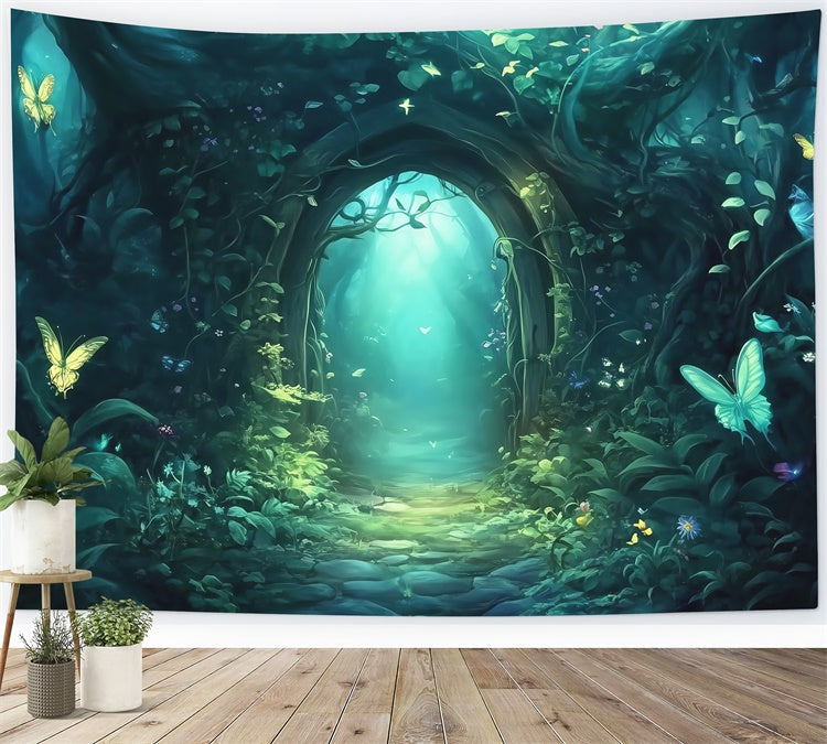 Enchanted Forest Backdrops Twilight Butterfly Arch Backdrop UK MRR7-91