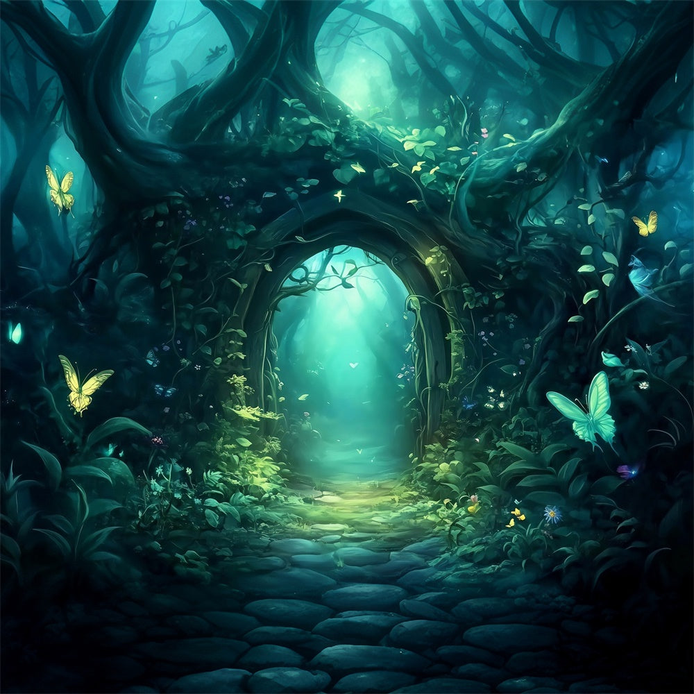 Enchanted Forest Backdrops Twilight Butterfly Arch Backdrop UK MRR7-91
