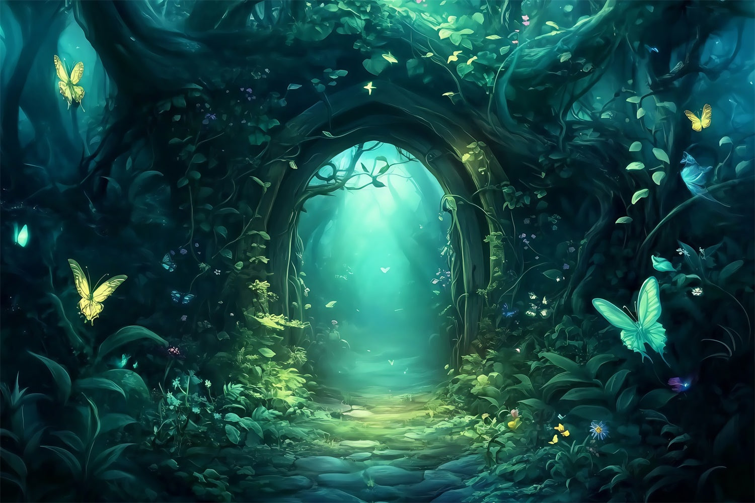 Enchanted Forest Backdrops Twilight Butterfly Arch Backdrop UK MRR7-91