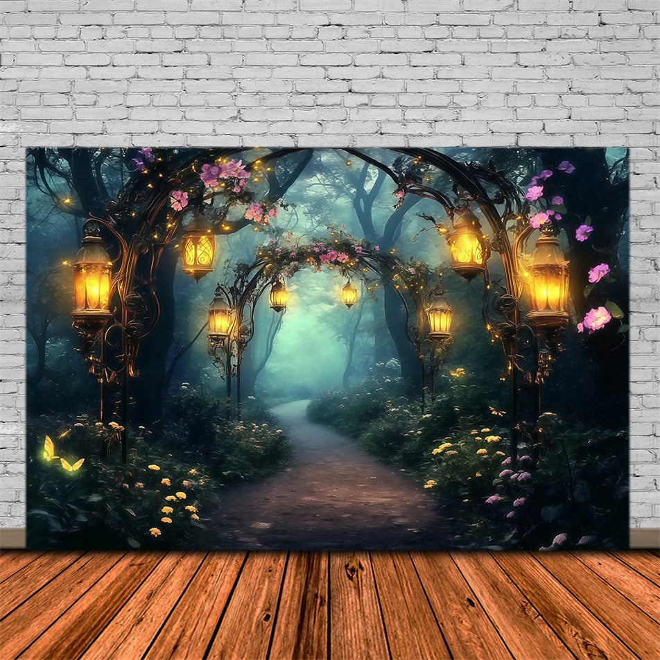 Enchanted Forest Backdrops Floral Arch Glow Backdrop UK MRR7-96