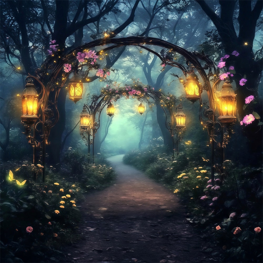 Enchanted Forest Backdrops Floral Arch Glow Backdrop UK MRR7-96
