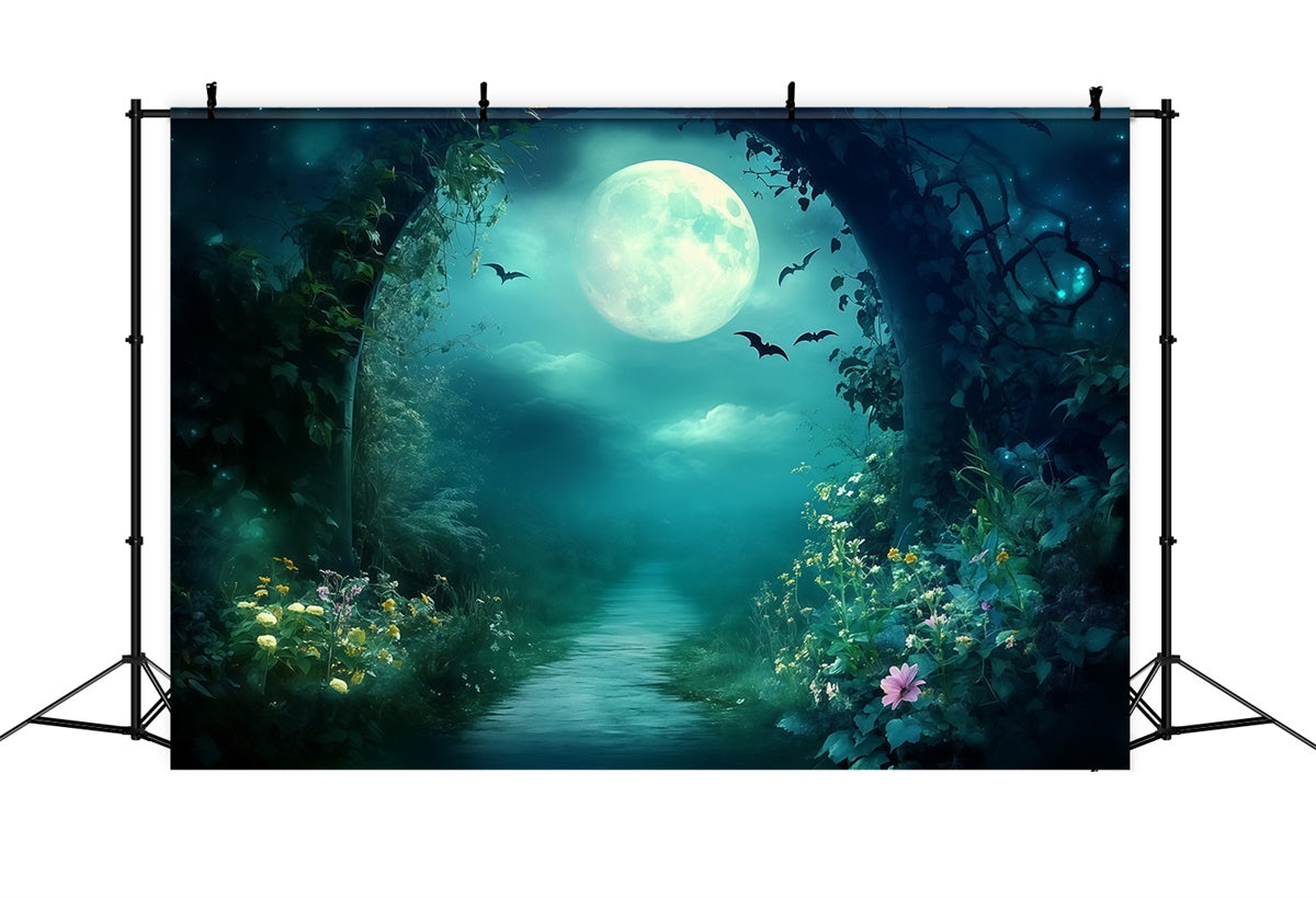 Night Forest Backdrop Midnight Blossom Path Backdrop UK MRR7-99