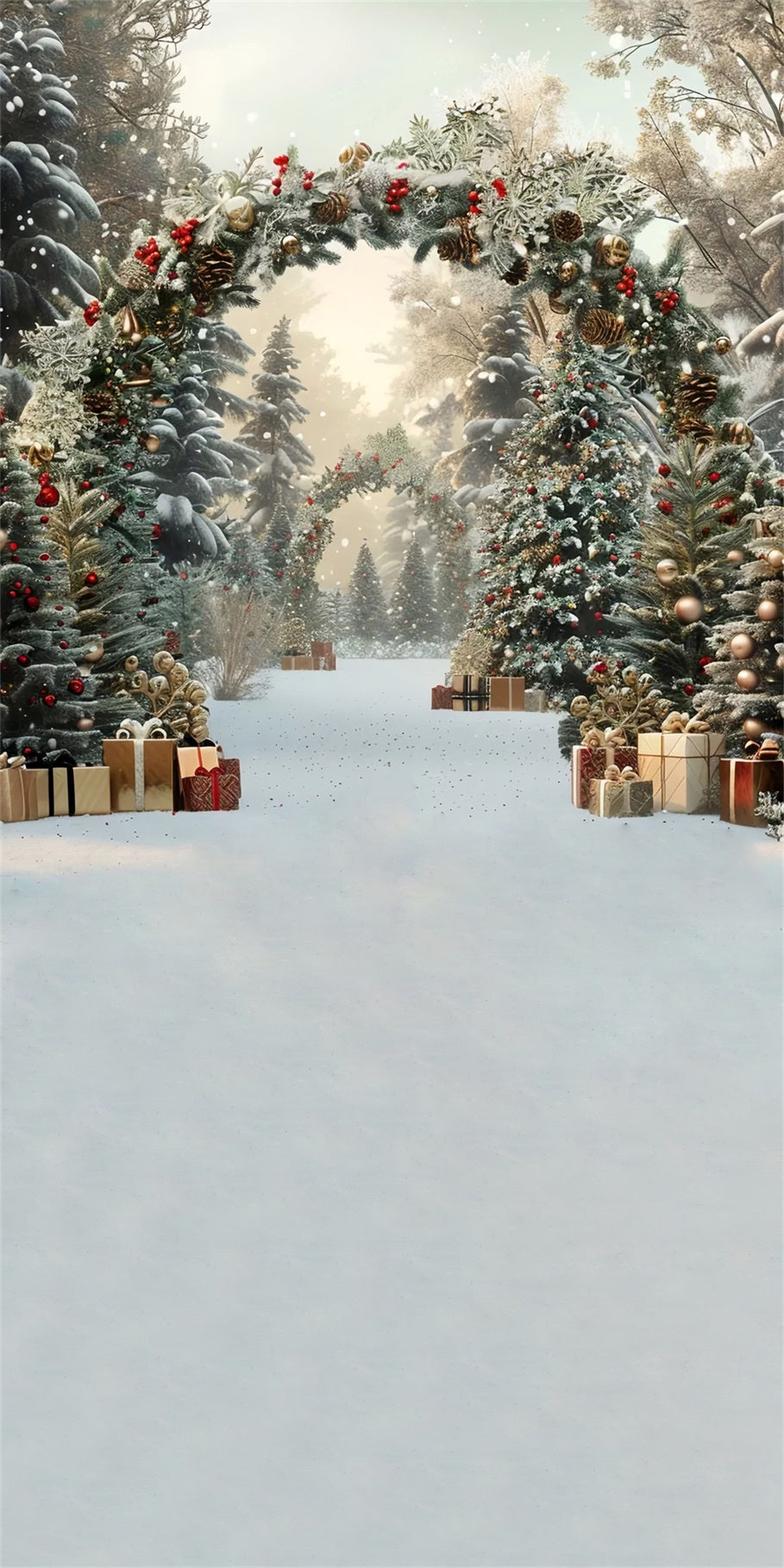 Christmas Tree Farm Backdrop Luxury Gold Gift Arch Christmas Backdrop UK MRR8-101