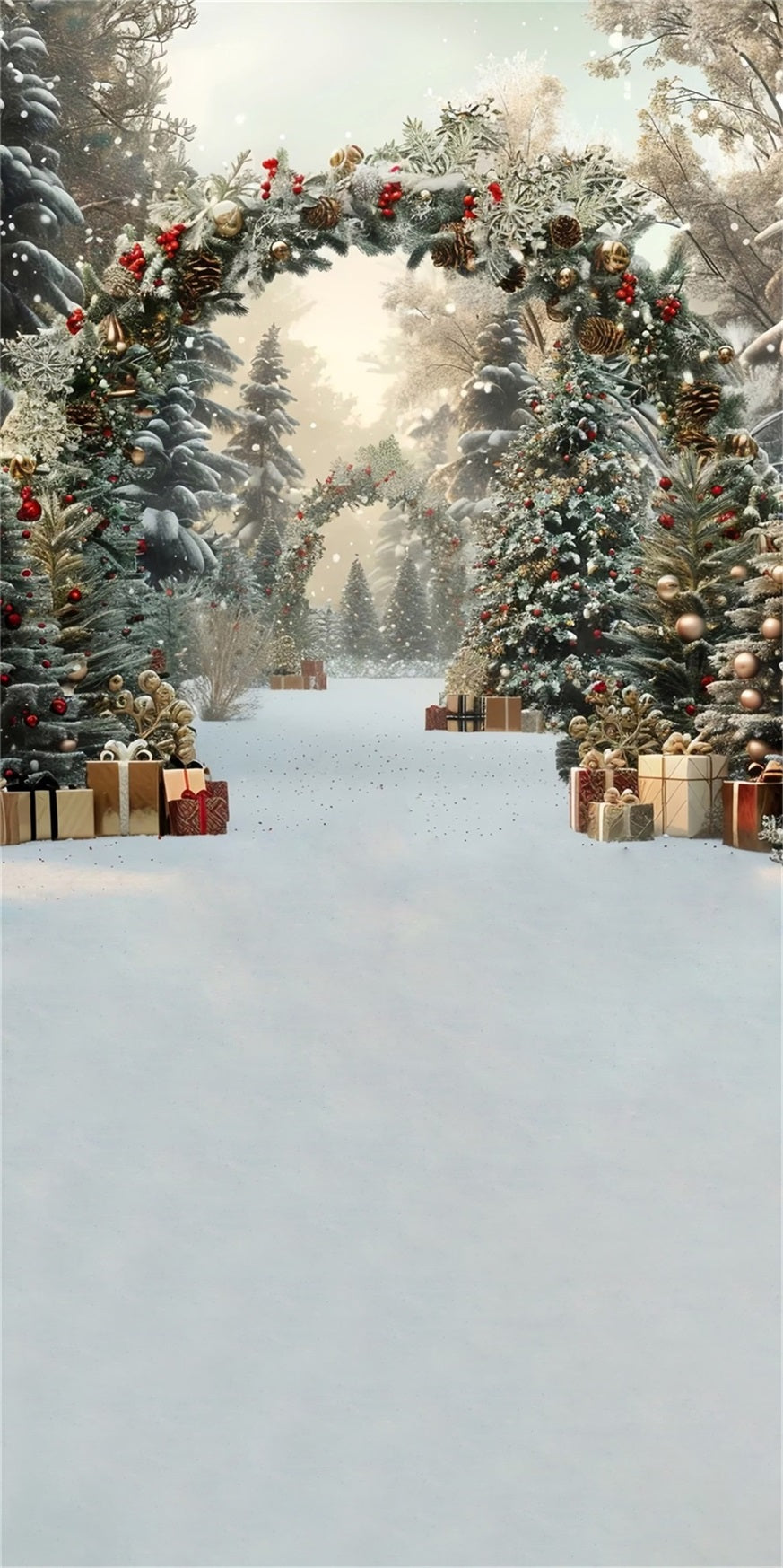 Christmas Tree Farm Backdrop Luxury Gold Gift Arch Christmas Backdrop UK MRR8-101