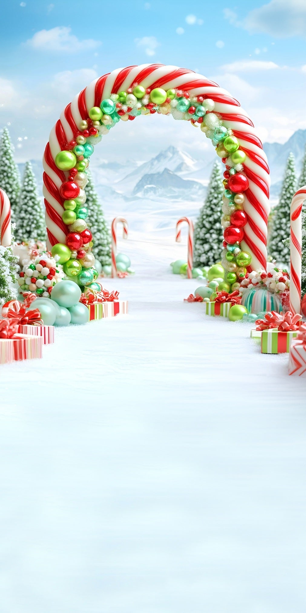 Holiday Backdrop Snowmass Classic Candy Arch Christmas Backdrop ideas UK MRR8-112