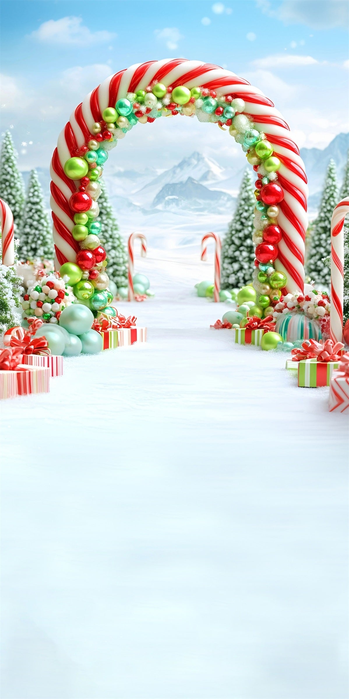 Holiday Backdrop Snowmass Classic Candy Arch Christmas Backdrop ideas UK MRR8-112